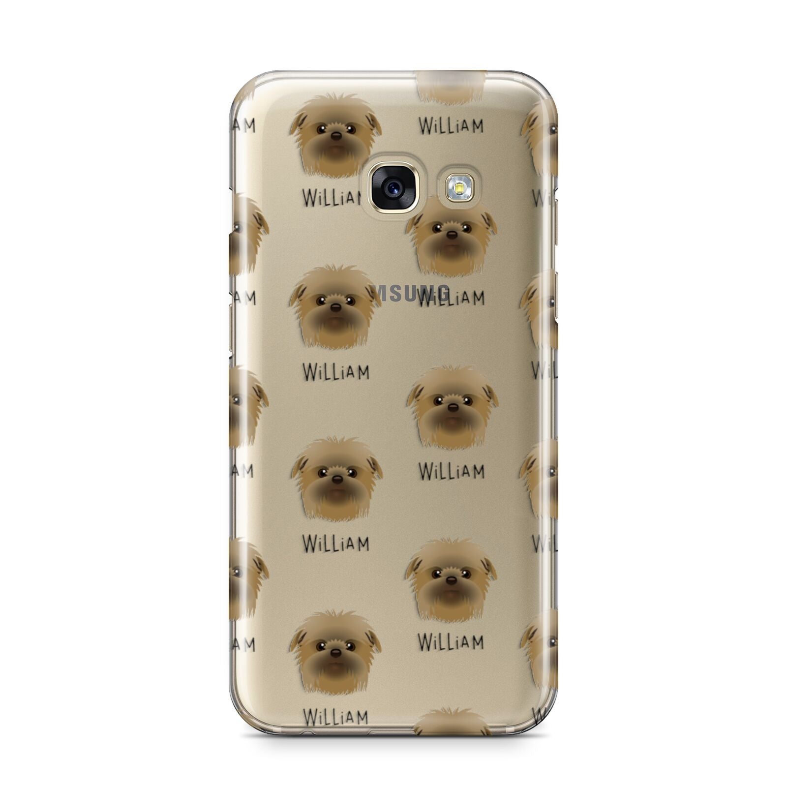 Affenpinscher Icon with Name Samsung Galaxy A3 2017 Case on gold phone