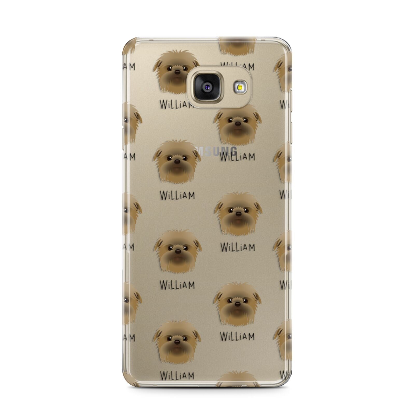 Affenpinscher Icon with Name Samsung Galaxy A7 2016 Case on gold phone