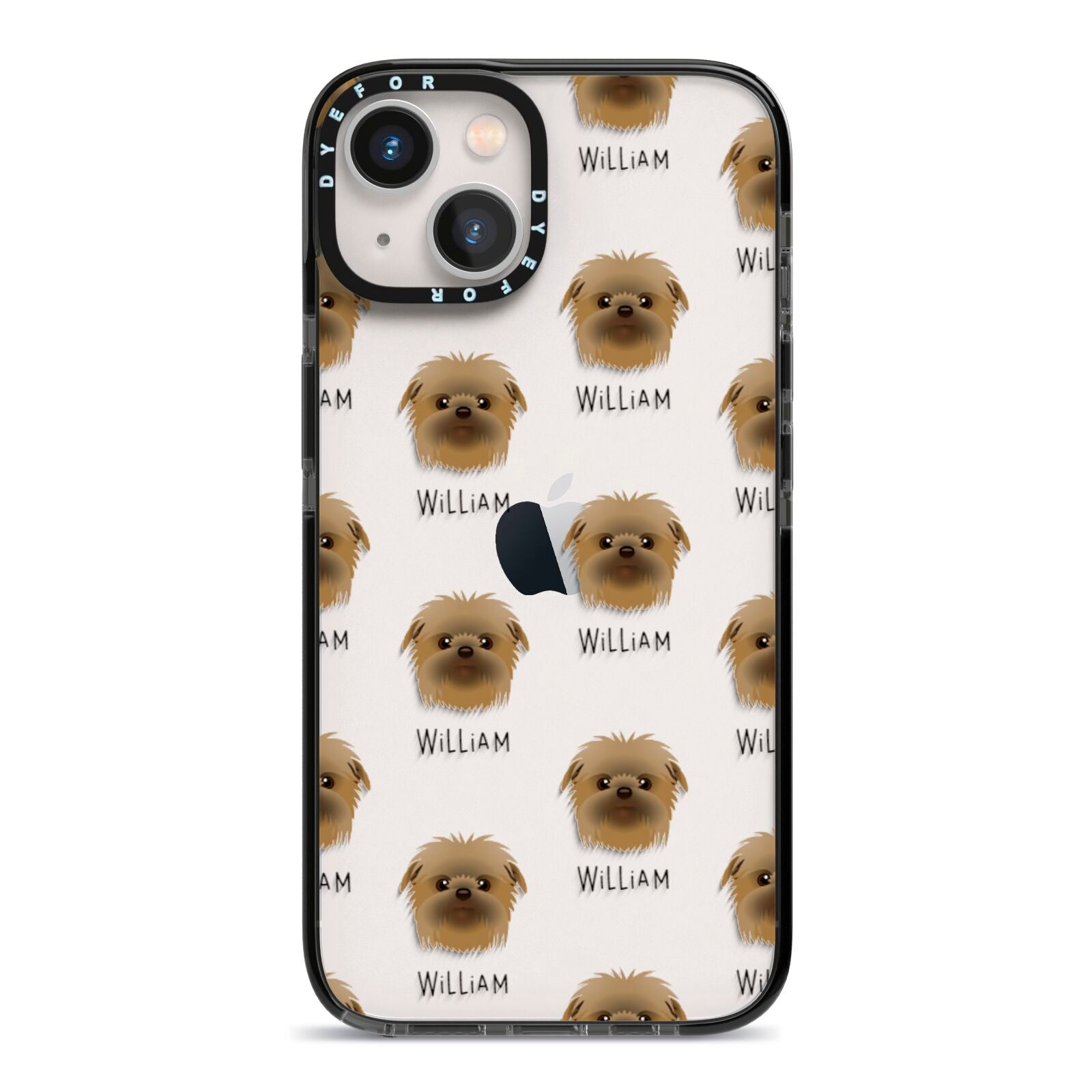 Affenpinscher Icon with Name iPhone 13 Black Impact Case on Silver phone