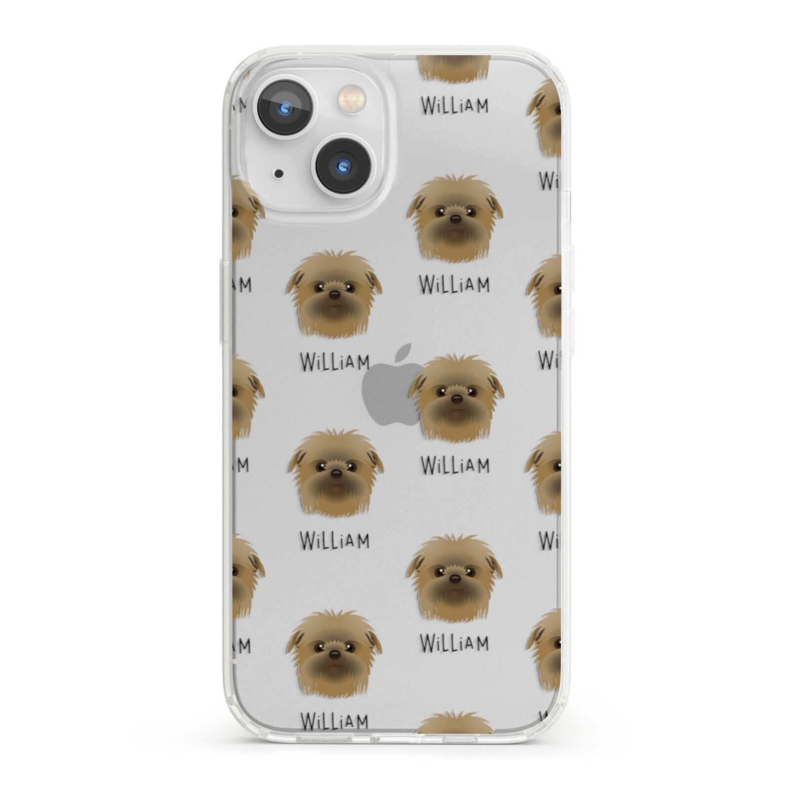 Affenpinscher Icon with Name iPhone 13 Clear Bumper Case
