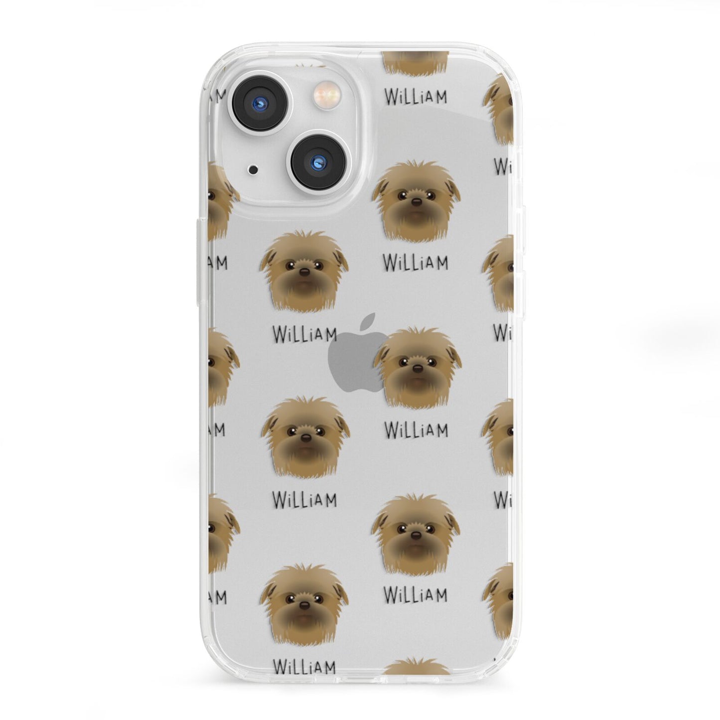 Affenpinscher Icon with Name iPhone 13 Mini Clear Bumper Case
