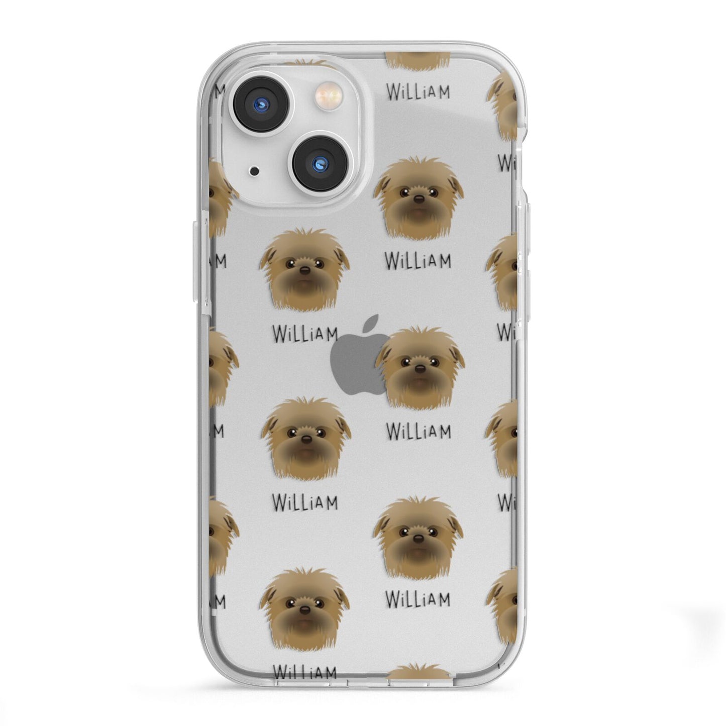 Affenpinscher Icon with Name iPhone 13 Mini TPU Impact Case with White Edges