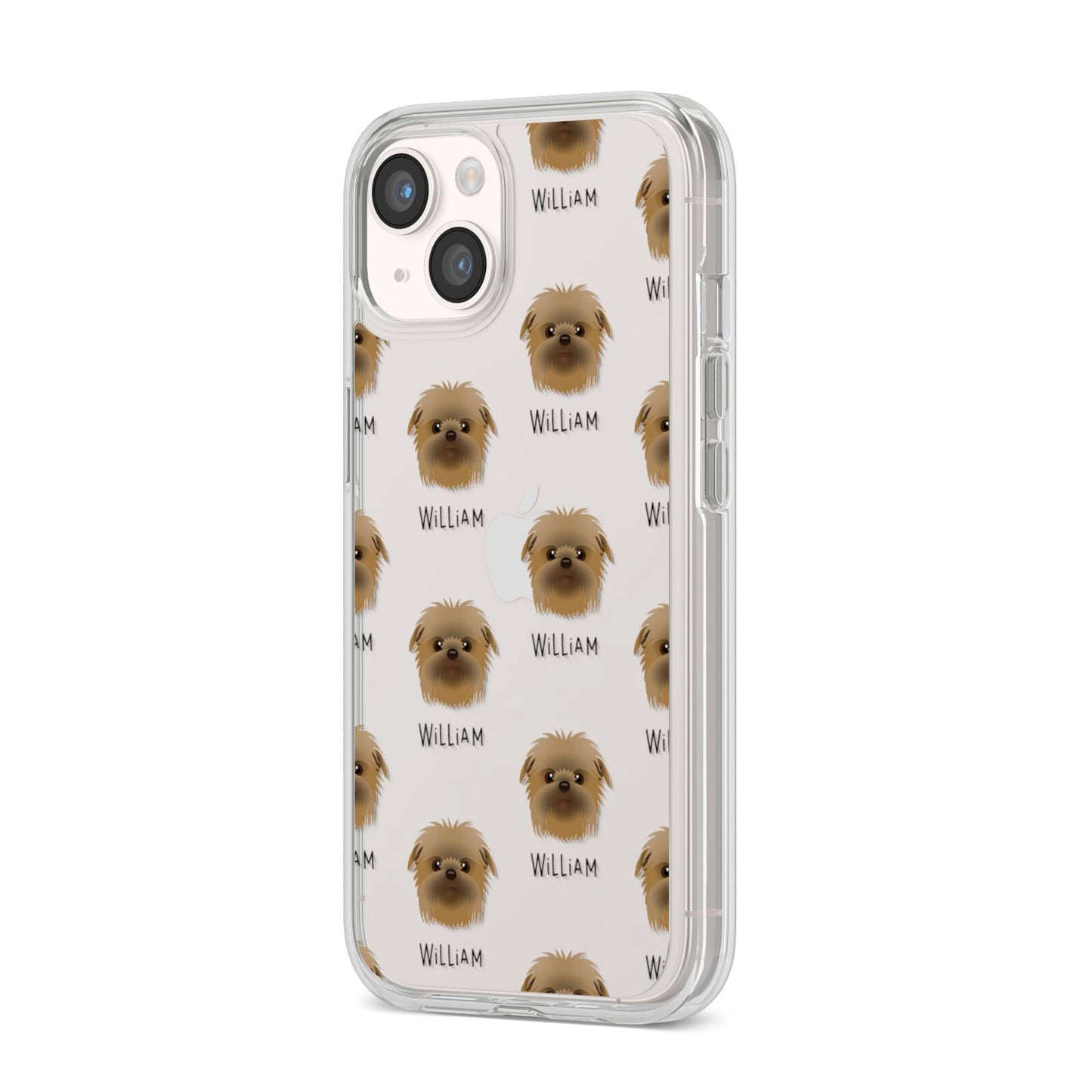 Affenpinscher Icon with Name iPhone 14 Clear Tough Case Starlight Angled Image