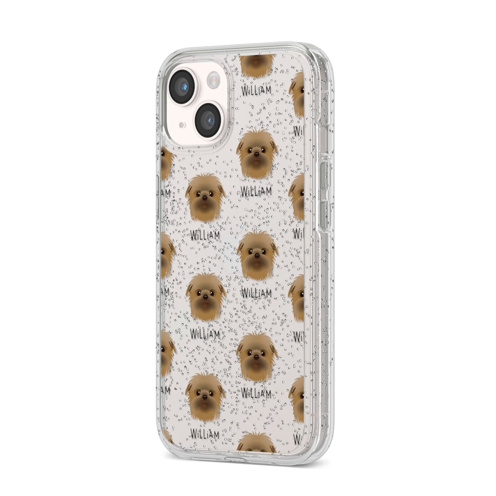 Affenpinscher Icon with Name iPhone 14 Glitter Tough Case Starlight Angled Image