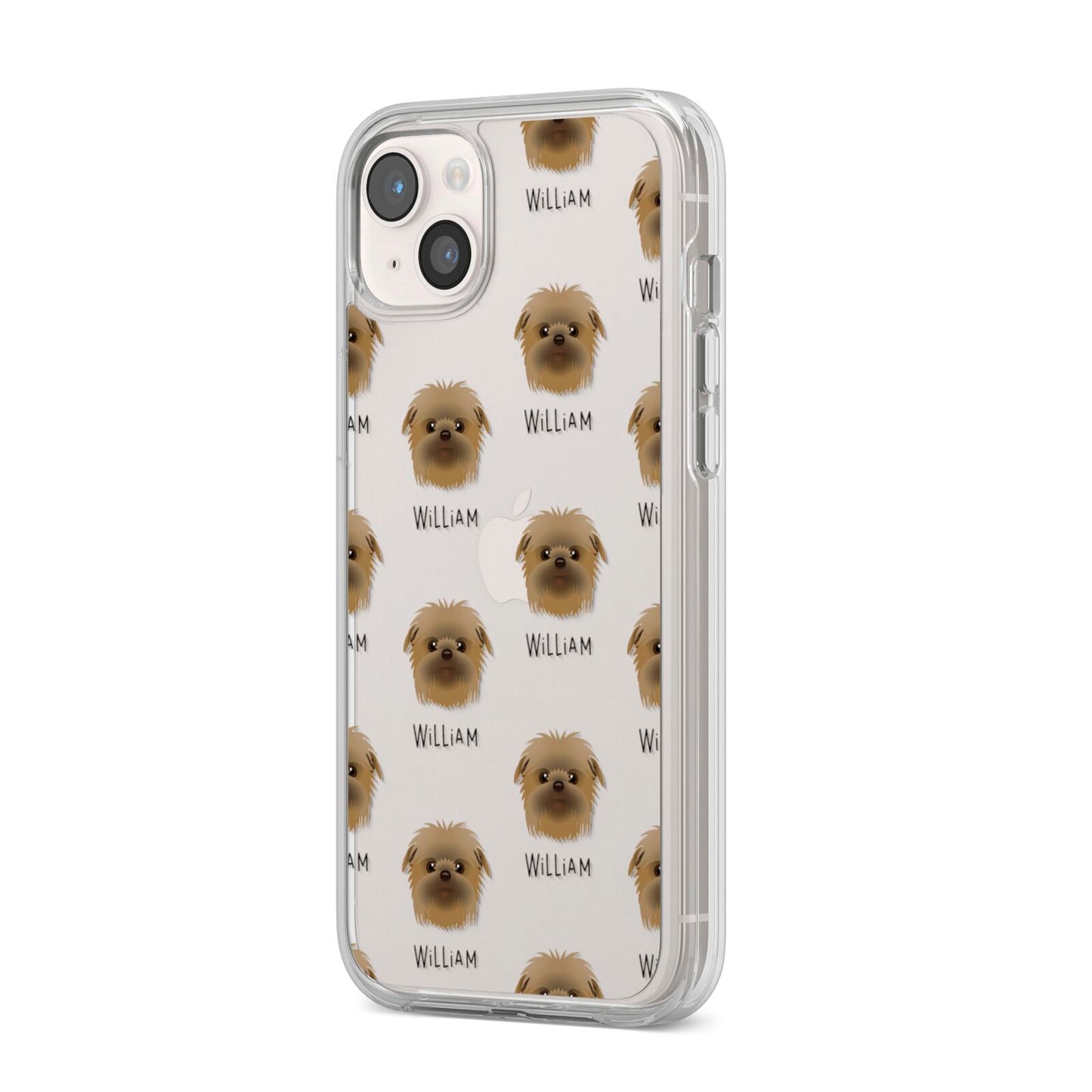 Affenpinscher Icon with Name iPhone 14 Plus Clear Tough Case Starlight Angled Image
