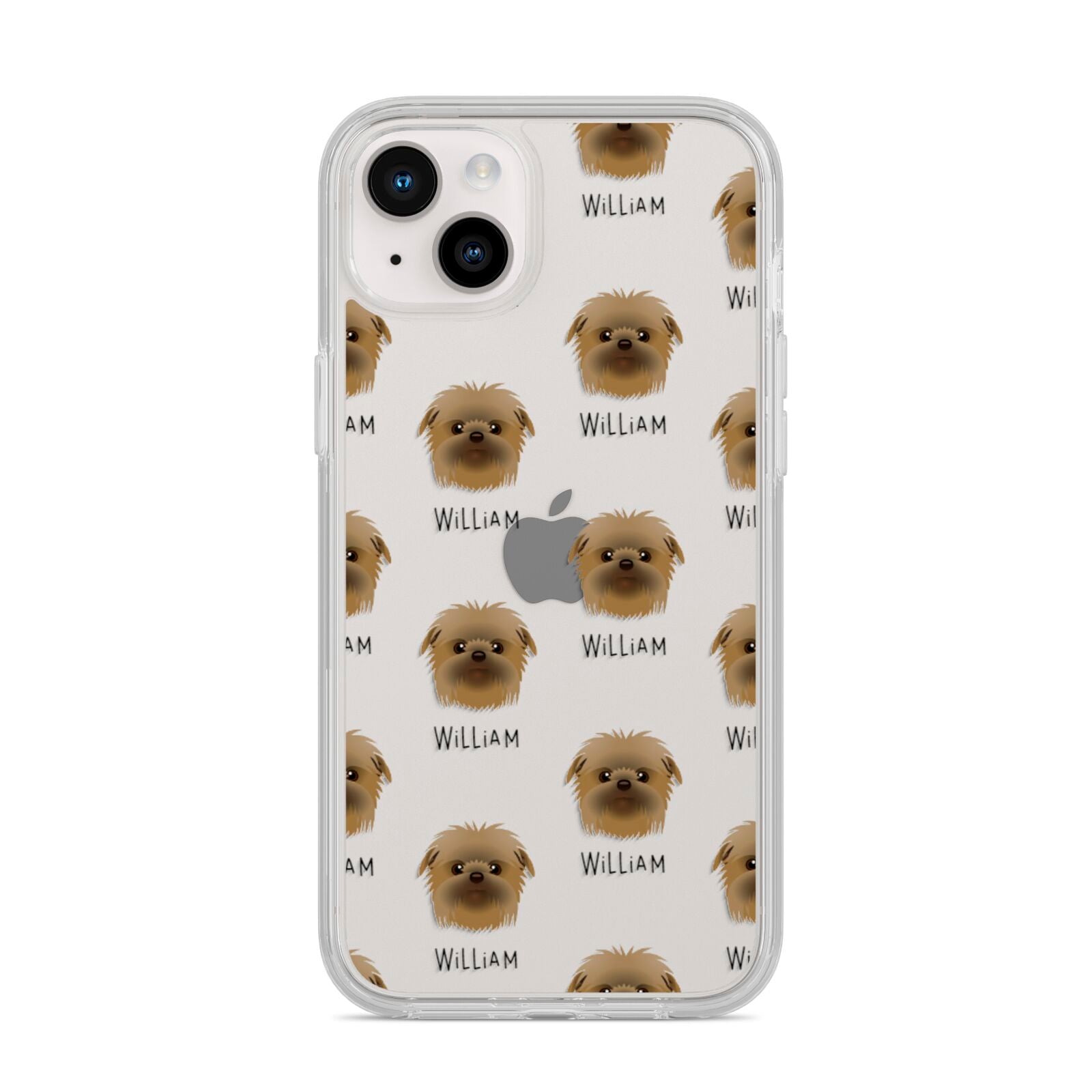 Affenpinscher Icon with Name iPhone 14 Plus Clear Tough Case Starlight
