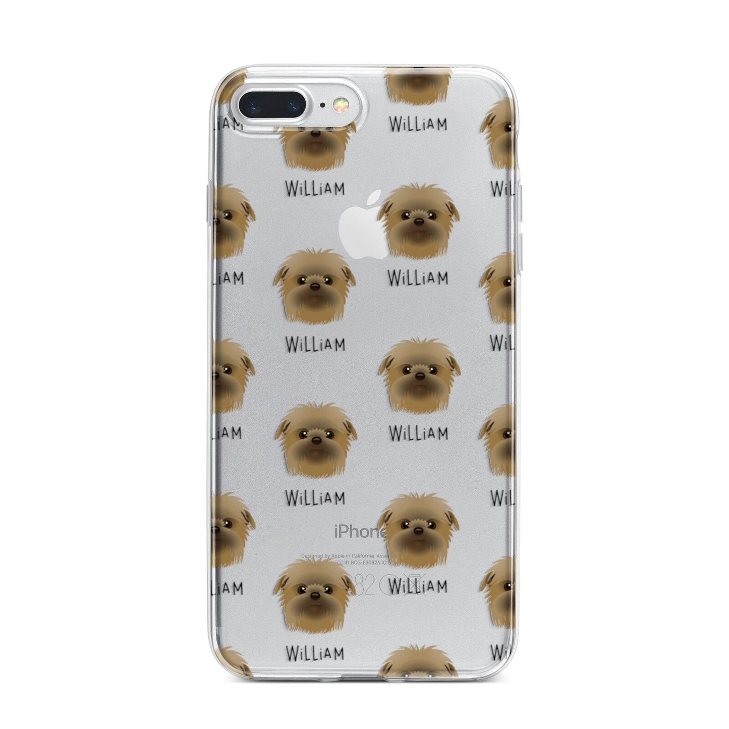 Affenpinscher Icon with Name iPhone 7 Plus Bumper Case on Silver iPhone