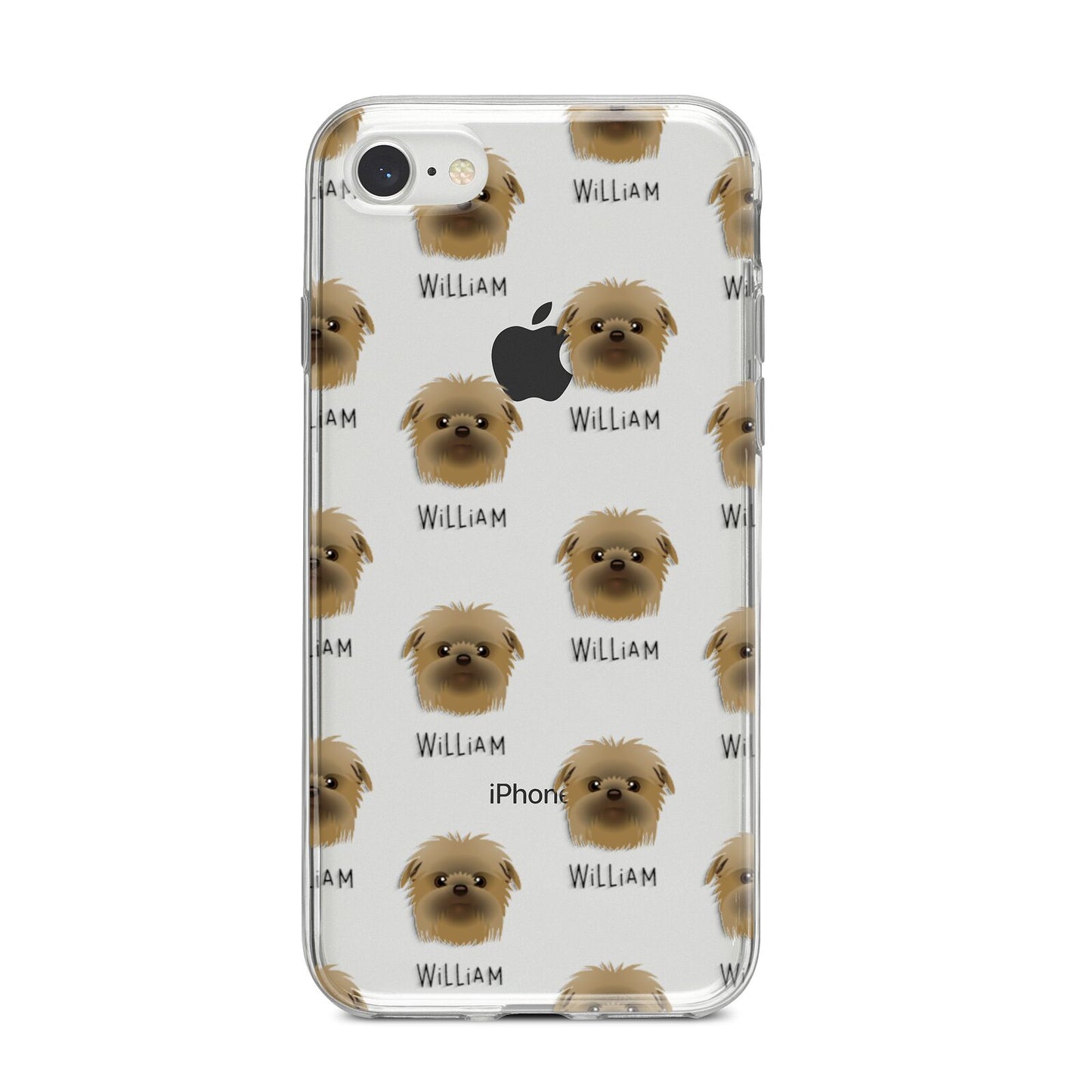 Affenpinscher Icon with Name iPhone 8 Bumper Case on Silver iPhone