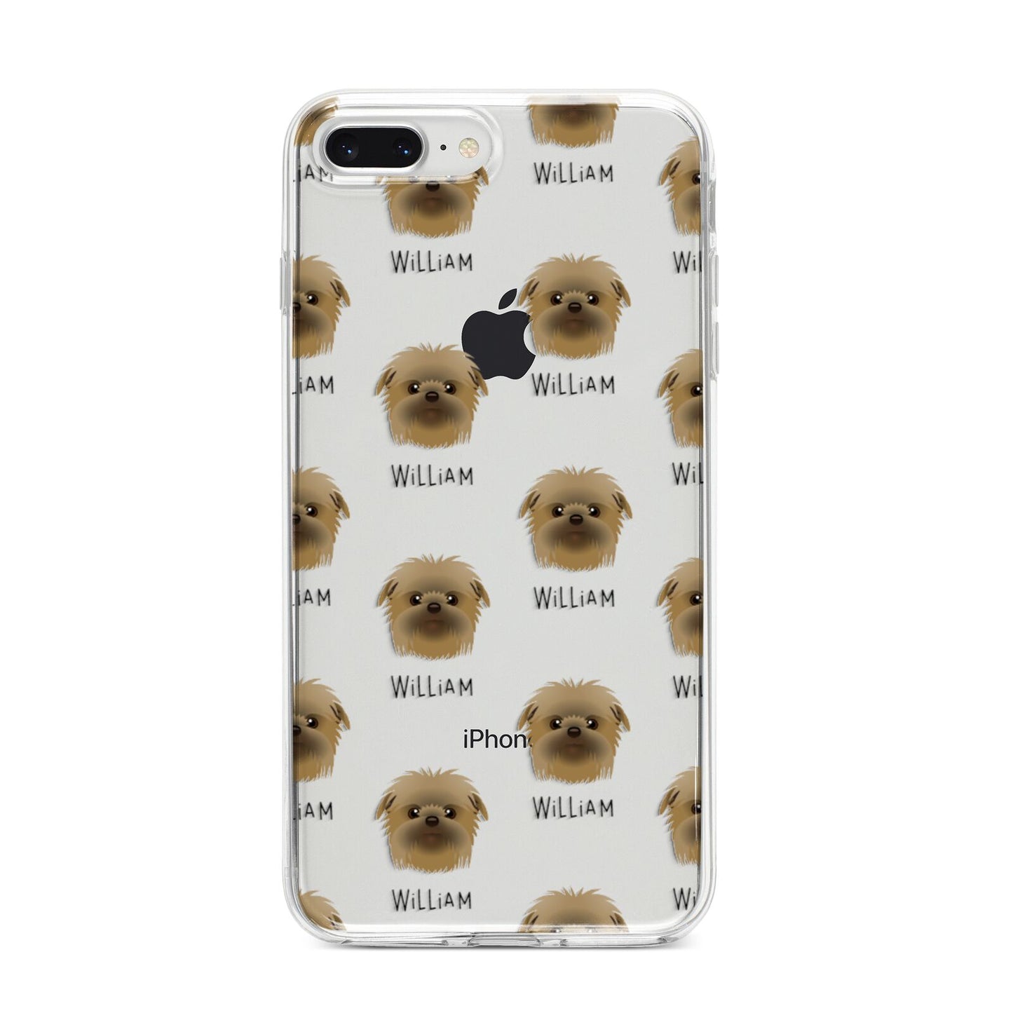 Affenpinscher Icon with Name iPhone 8 Plus Bumper Case on Silver iPhone