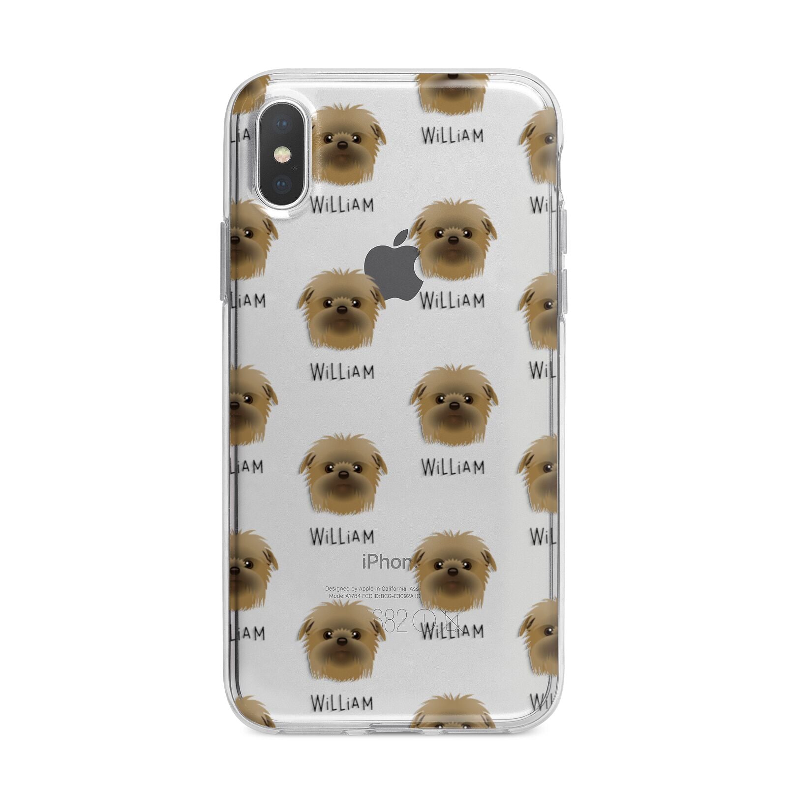 Affenpinscher Icon with Name iPhone X Bumper Case on Silver iPhone Alternative Image 1