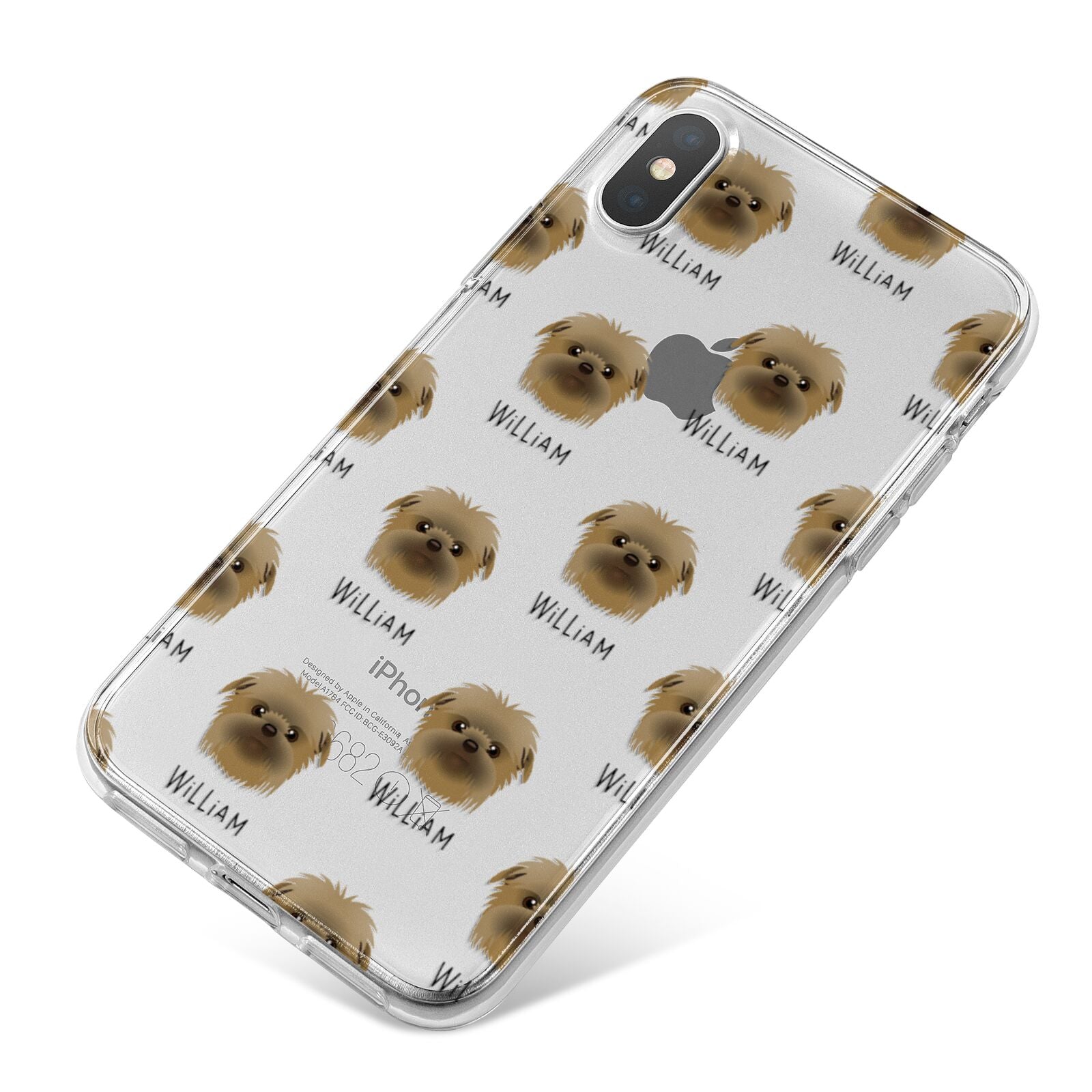 Affenpinscher Icon with Name iPhone X Bumper Case on Silver iPhone