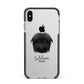 Affenpinscher Personalised Apple iPhone Xs Max Impact Case Black Edge on Silver Phone