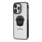 Affenpinscher Personalised iPhone 13 Pro Black Impact Case Side Angle on Silver phone