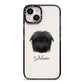 Affenpinscher Personalised iPhone 14 Black Impact Case on Silver phone