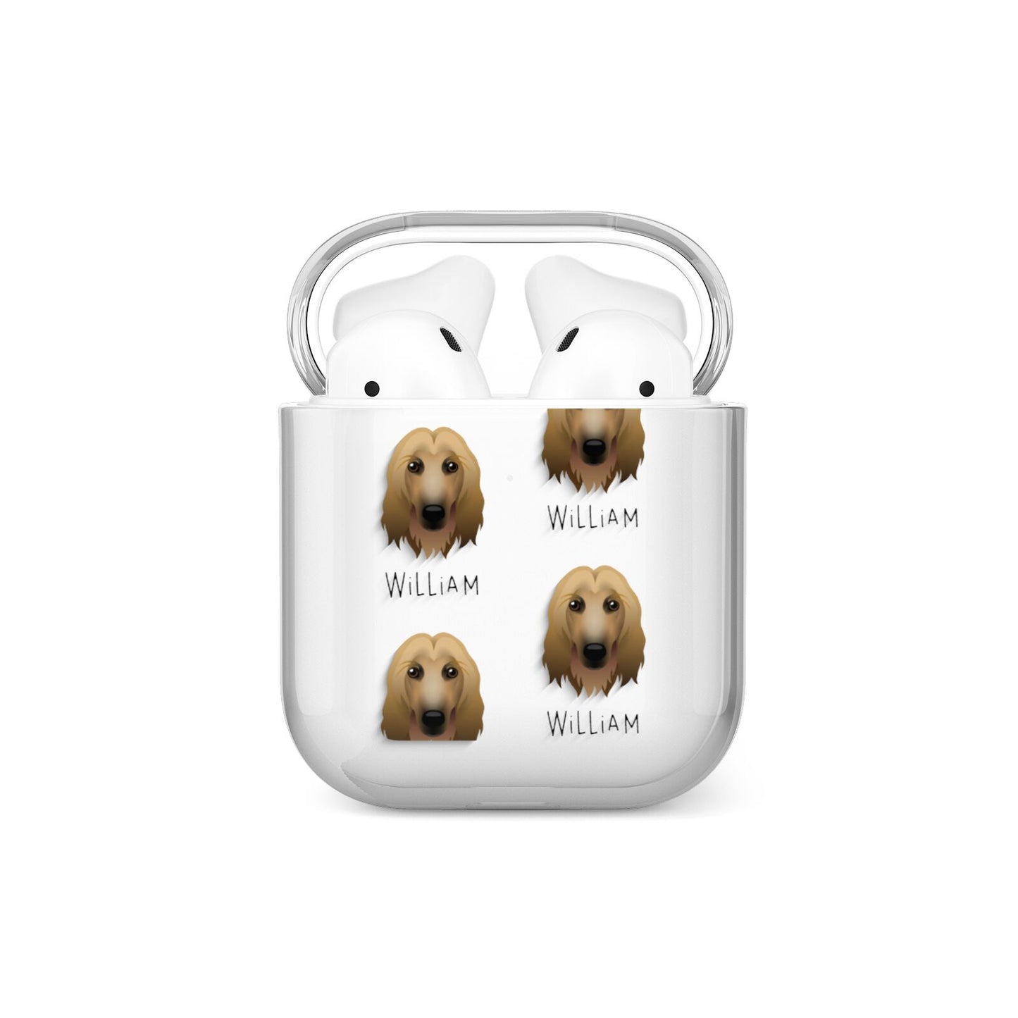 Afghan Hound Icon with Name AirPods Case