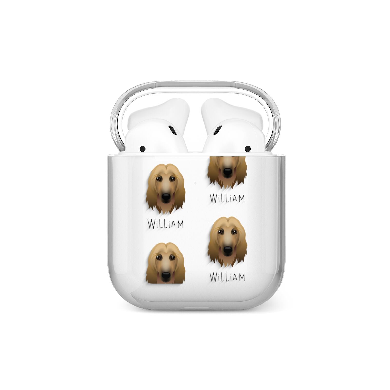 Afghan Hound Icon with Name AirPods Case