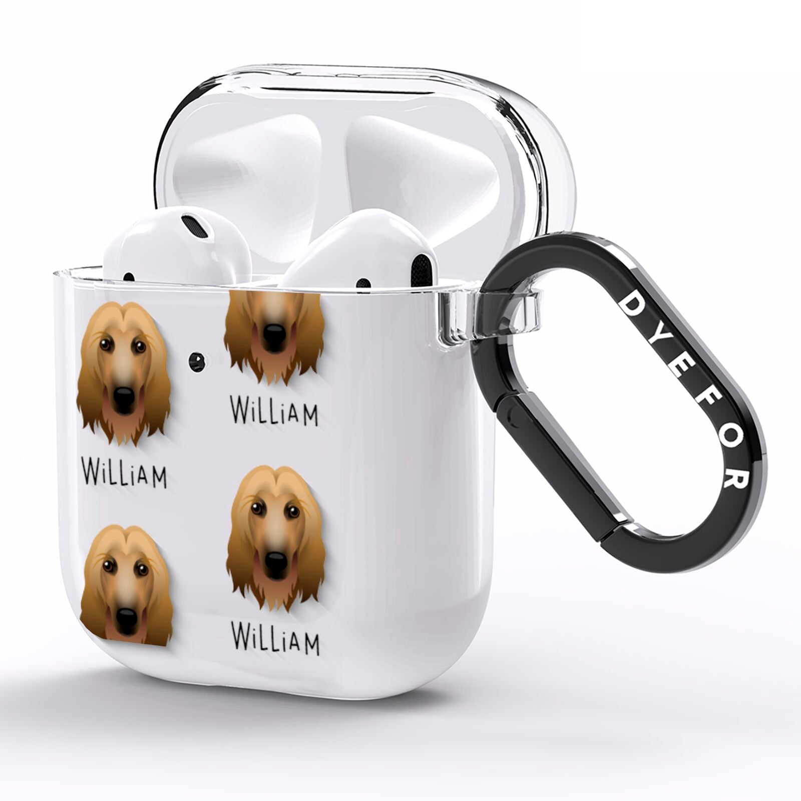 Afghan Hound Icon with Name AirPods Clear Case Side Image
