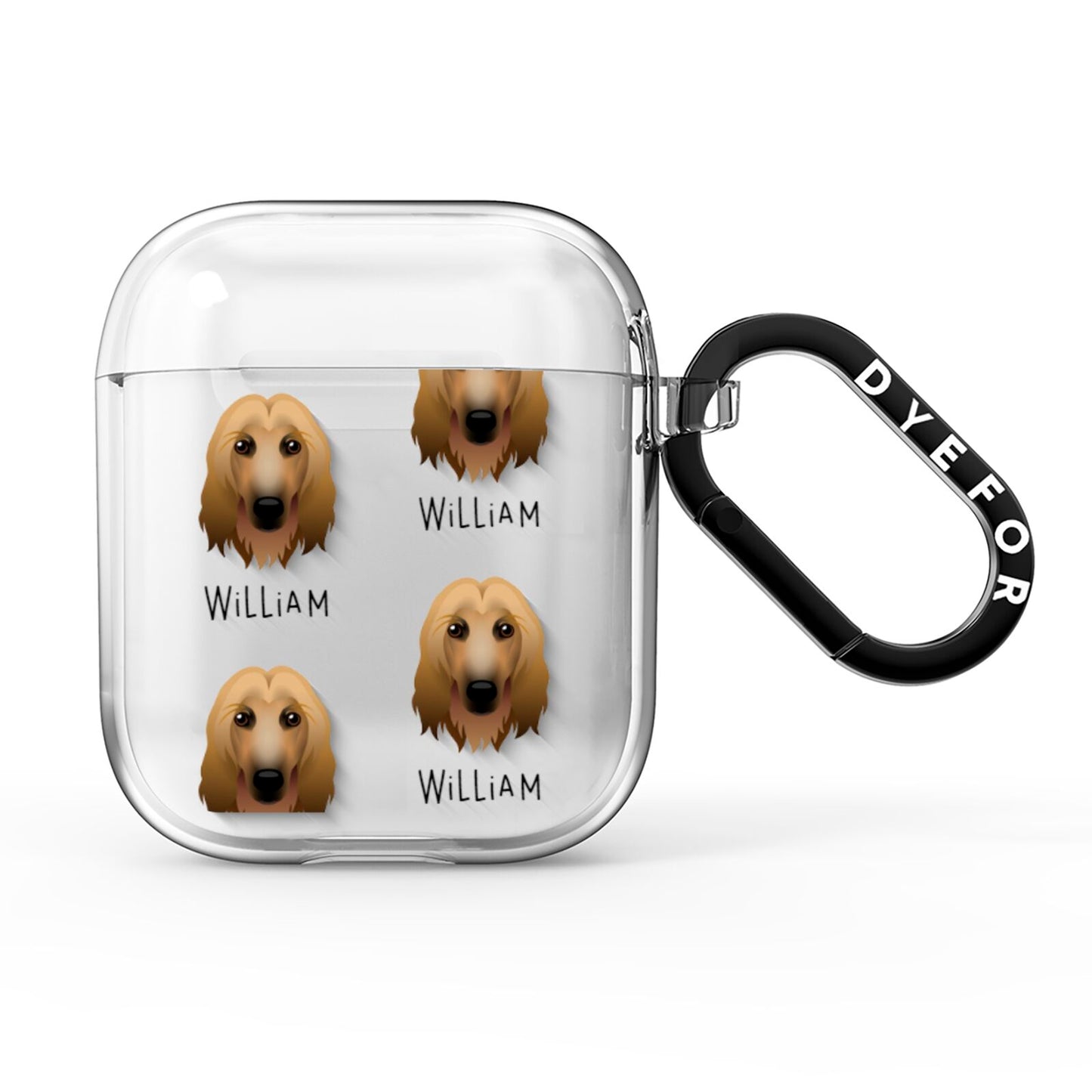 Afghan Hound Icon with Name AirPods Clear Case