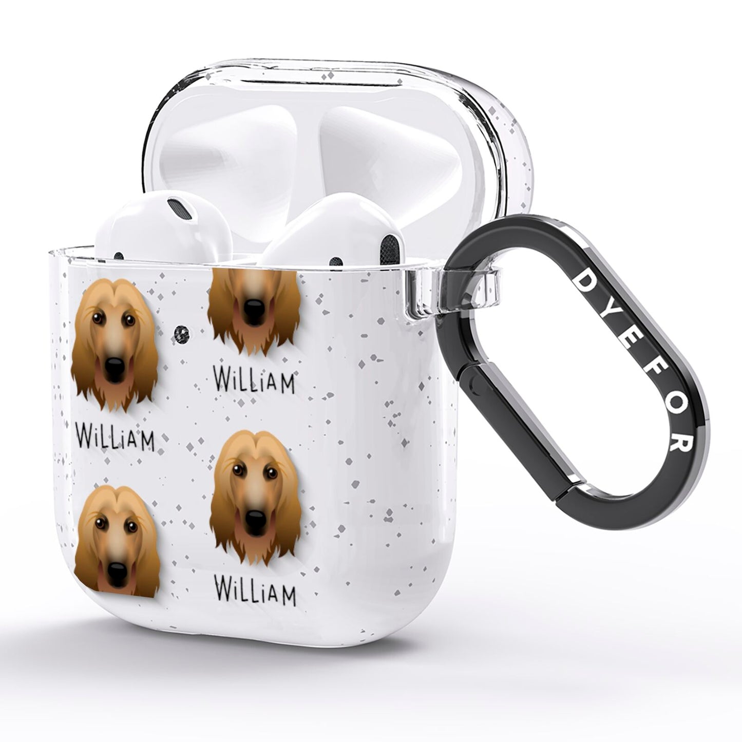 Afghan Hound Icon with Name AirPods Glitter Case Side Image
