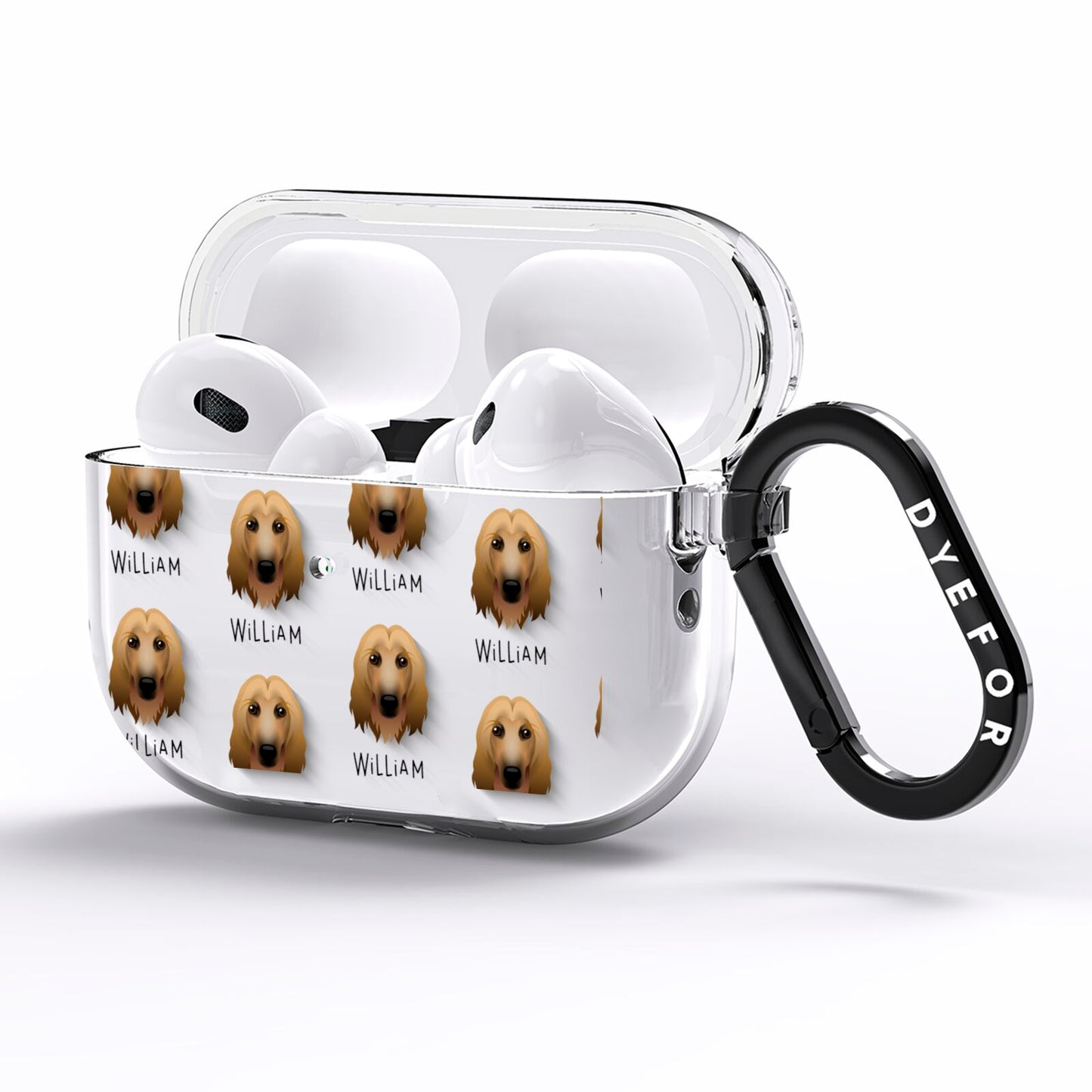 Afghan Hound Icon with Name AirPods Pro Clear Case Side Image