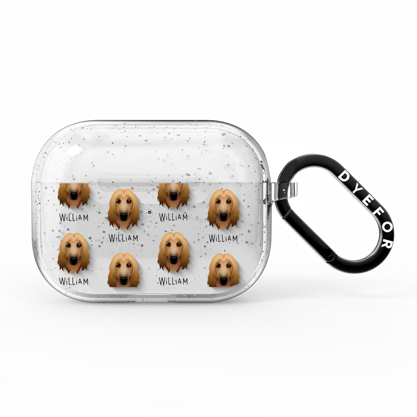 Afghan Hound Icon with Name AirPods Pro Glitter Case