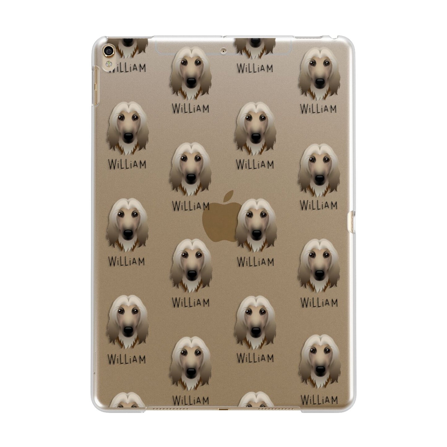 Afghan Hound Icon with Name Apple iPad Gold Case
