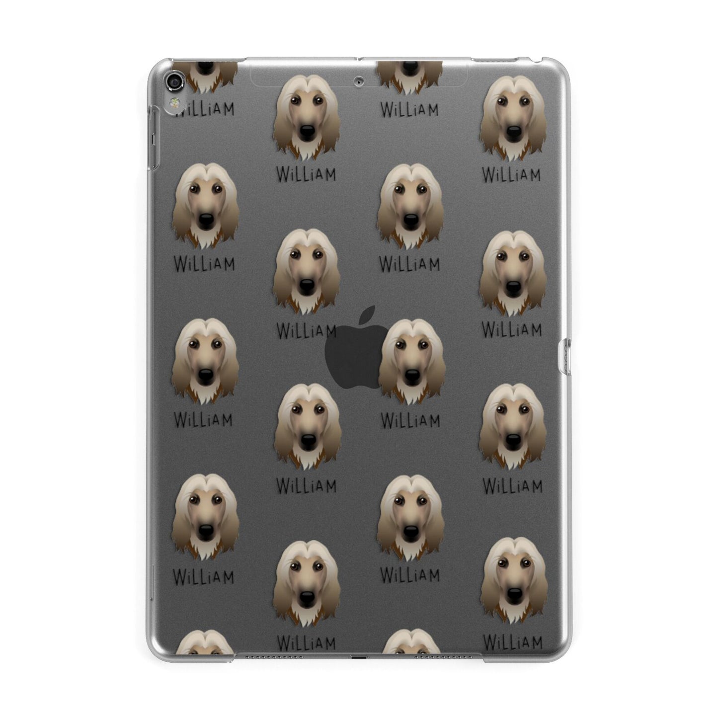 Afghan Hound Icon with Name Apple iPad Grey Case