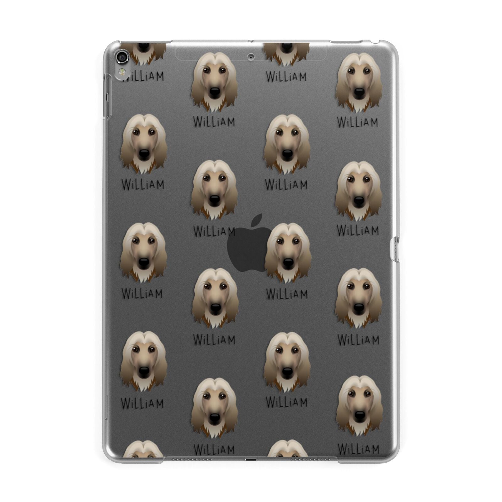 Afghan Hound Icon with Name Apple iPad Grey Case