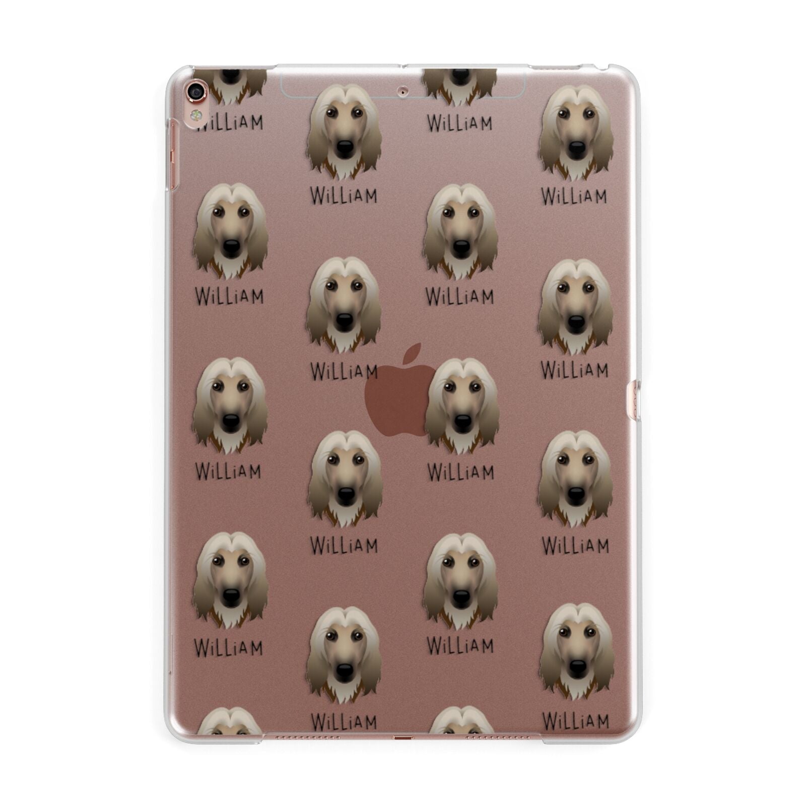 Afghan Hound Icon with Name Apple iPad Rose Gold Case