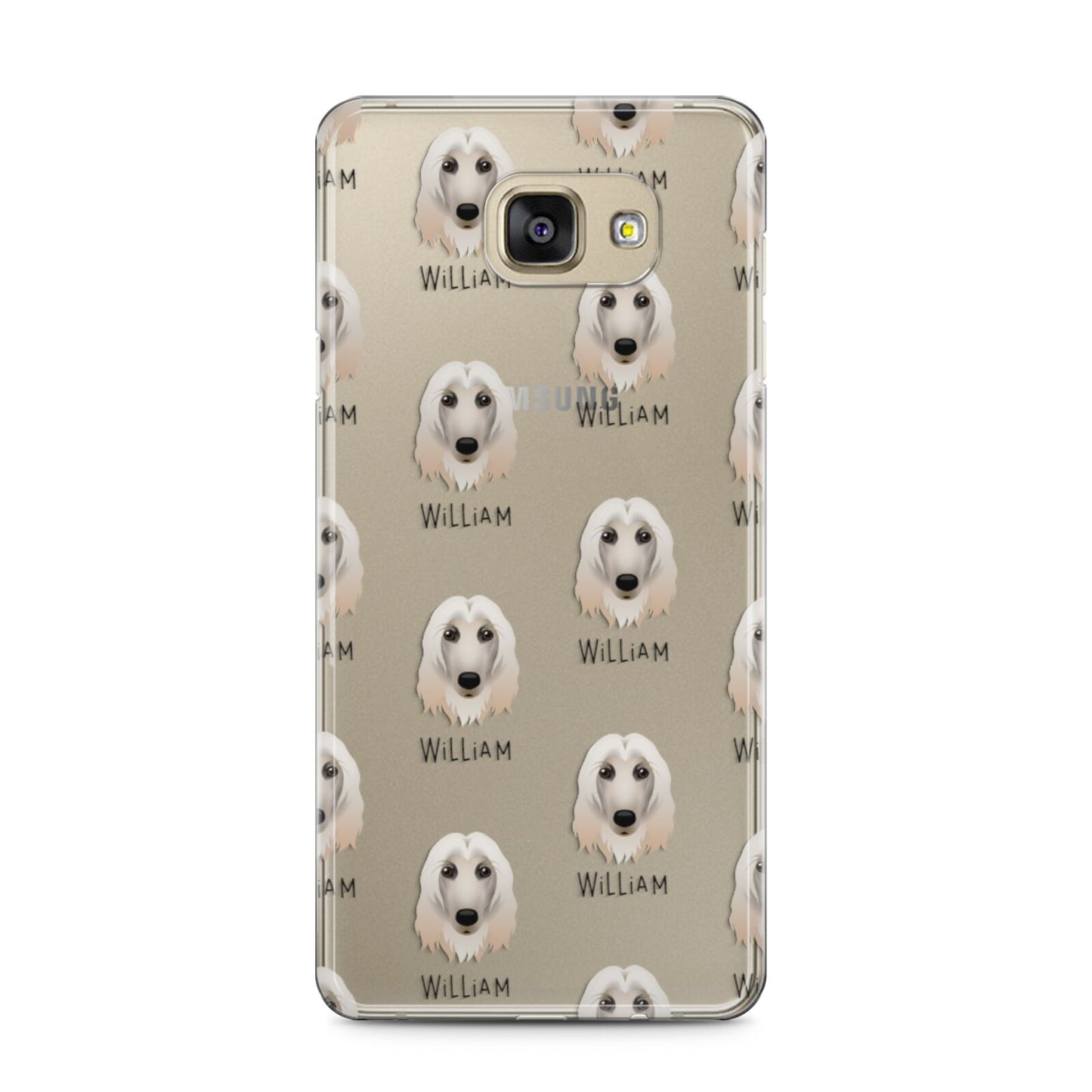 Afghan Hound Icon with Name Samsung Galaxy A5 2016 Case on gold phone