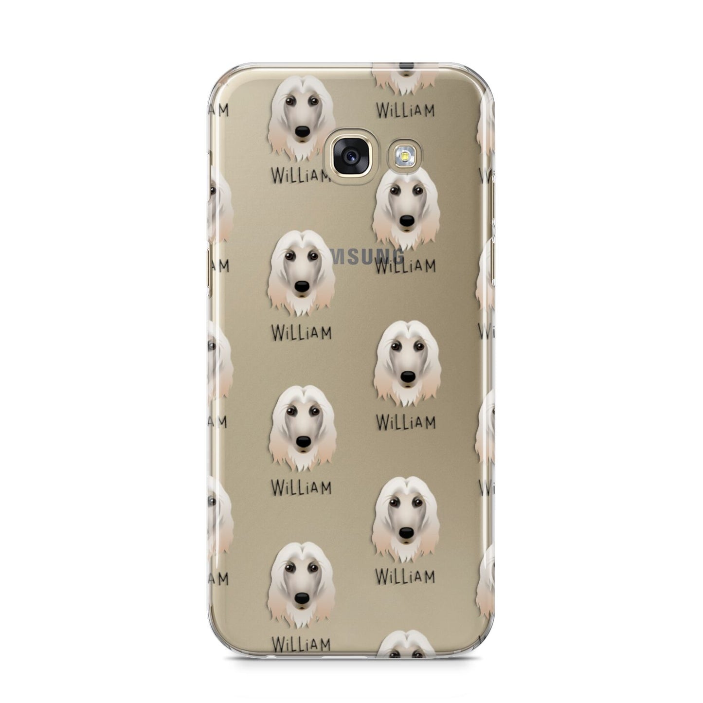Afghan Hound Icon with Name Samsung Galaxy A5 2017 Case on gold phone