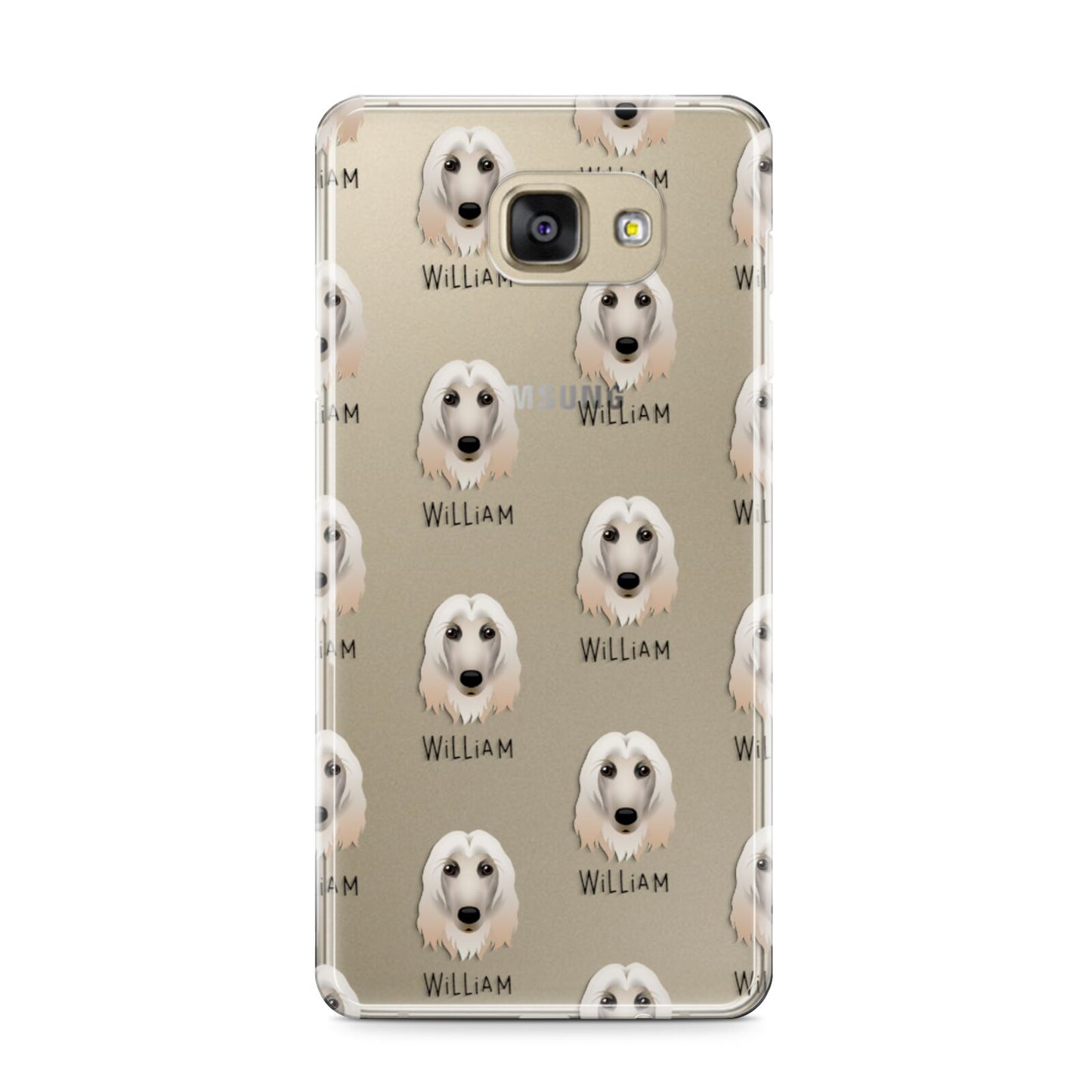 Afghan Hound Icon with Name Samsung Galaxy A9 2016 Case on gold phone