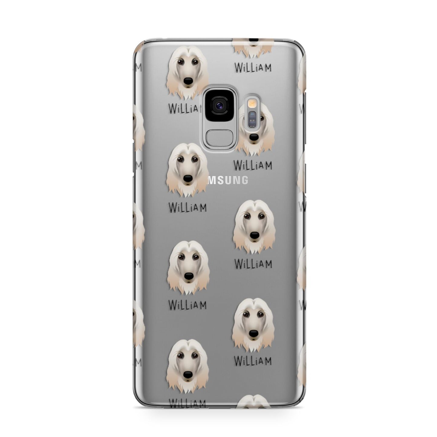 Afghan Hound Icon with Name Samsung Galaxy S9 Case