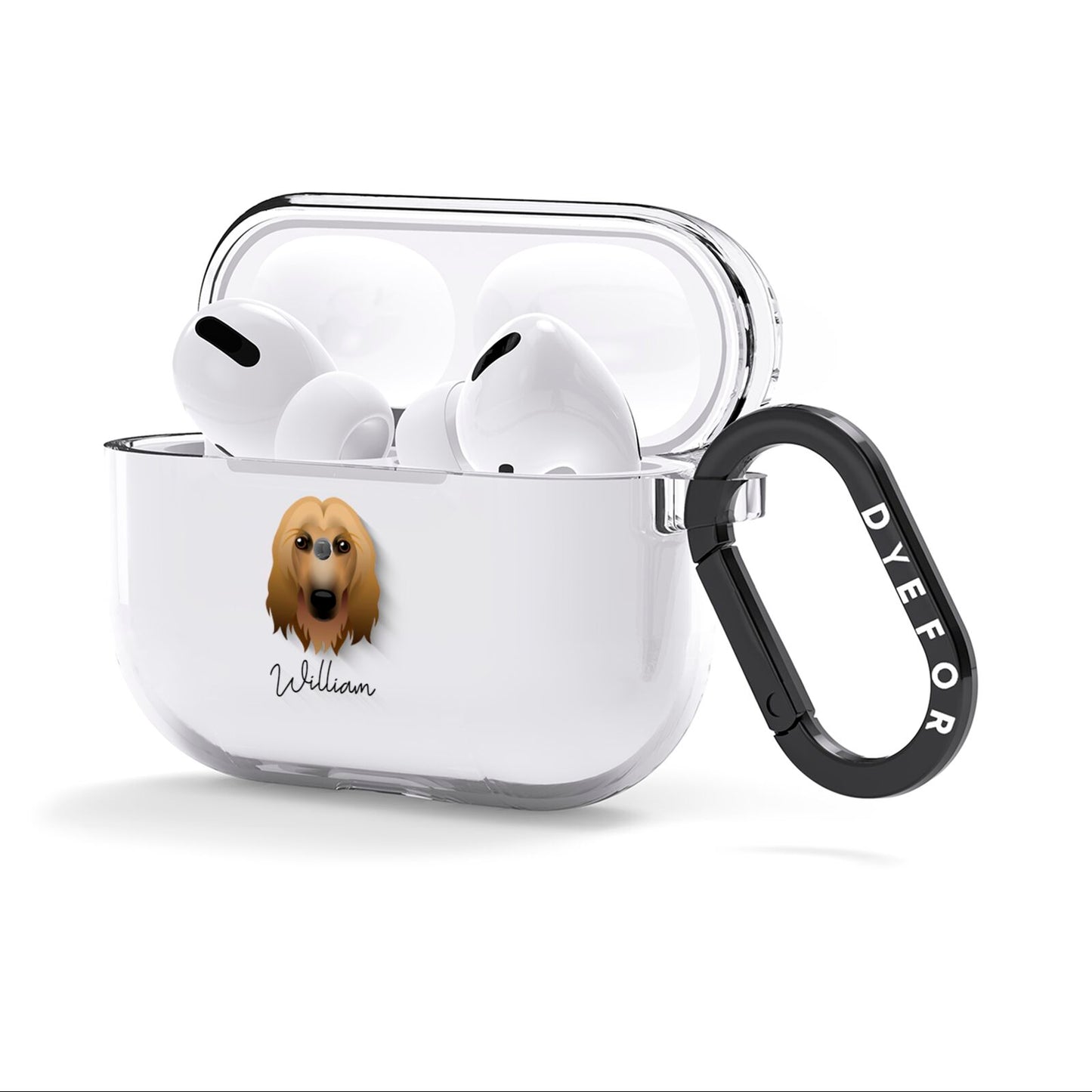 Afghan Hound Personalised AirPods Clear Case 3rd Gen Side Image