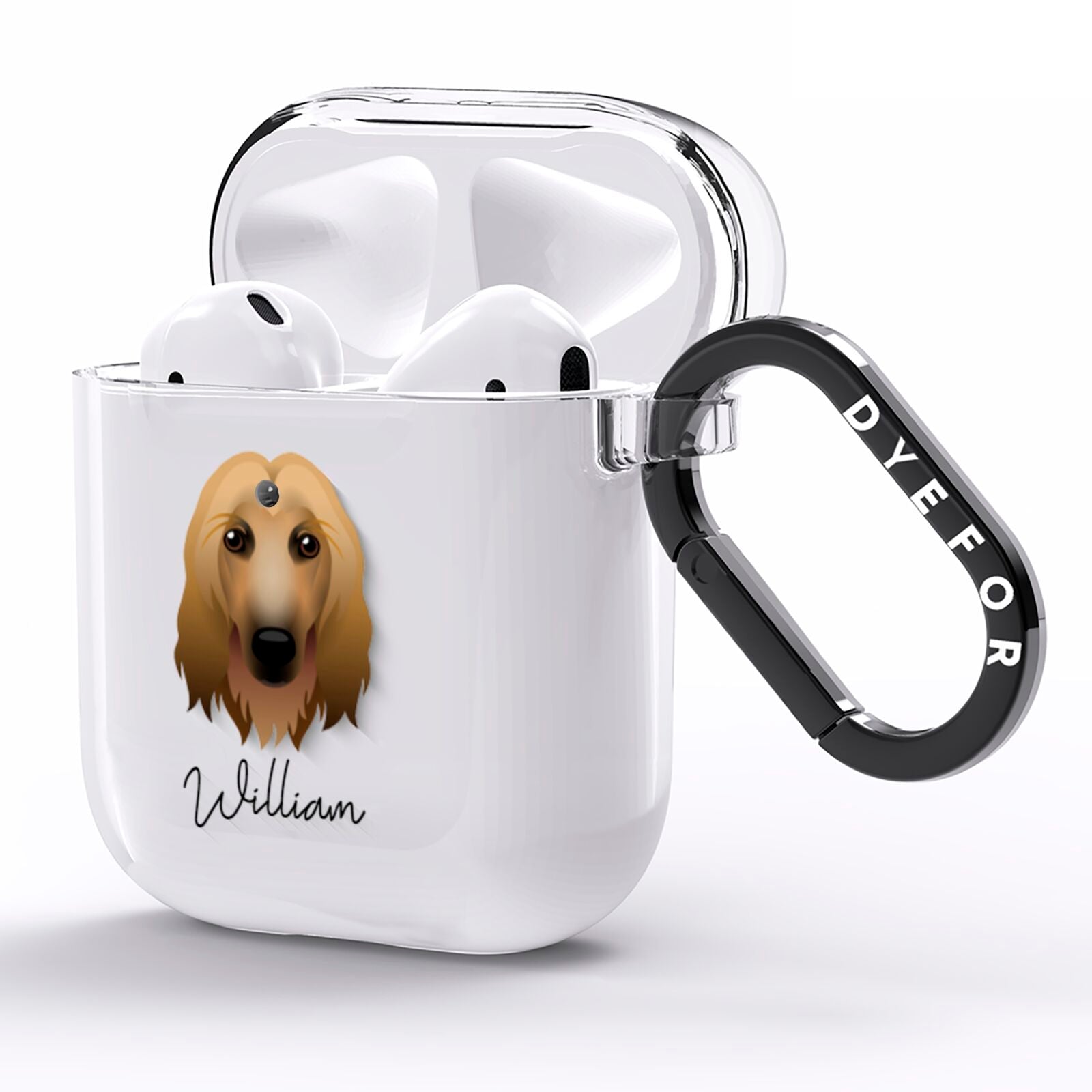 Afghan Hound Personalised AirPods Clear Case Side Image