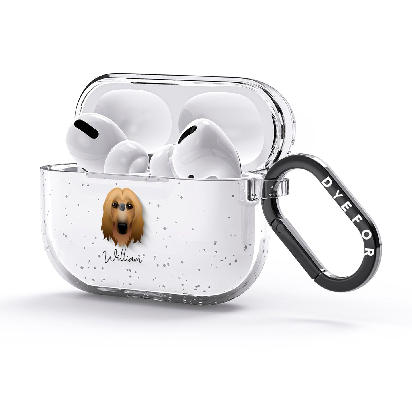 Afghan Hound Personalised AirPods Glitter Case 3rd Gen Side Image