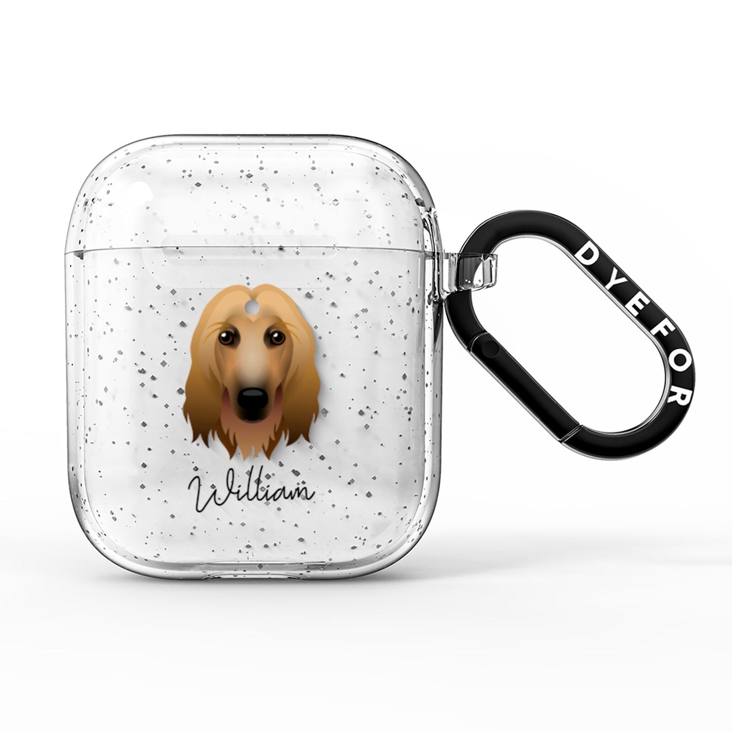 Afghan Hound Personalised AirPods Glitter Case