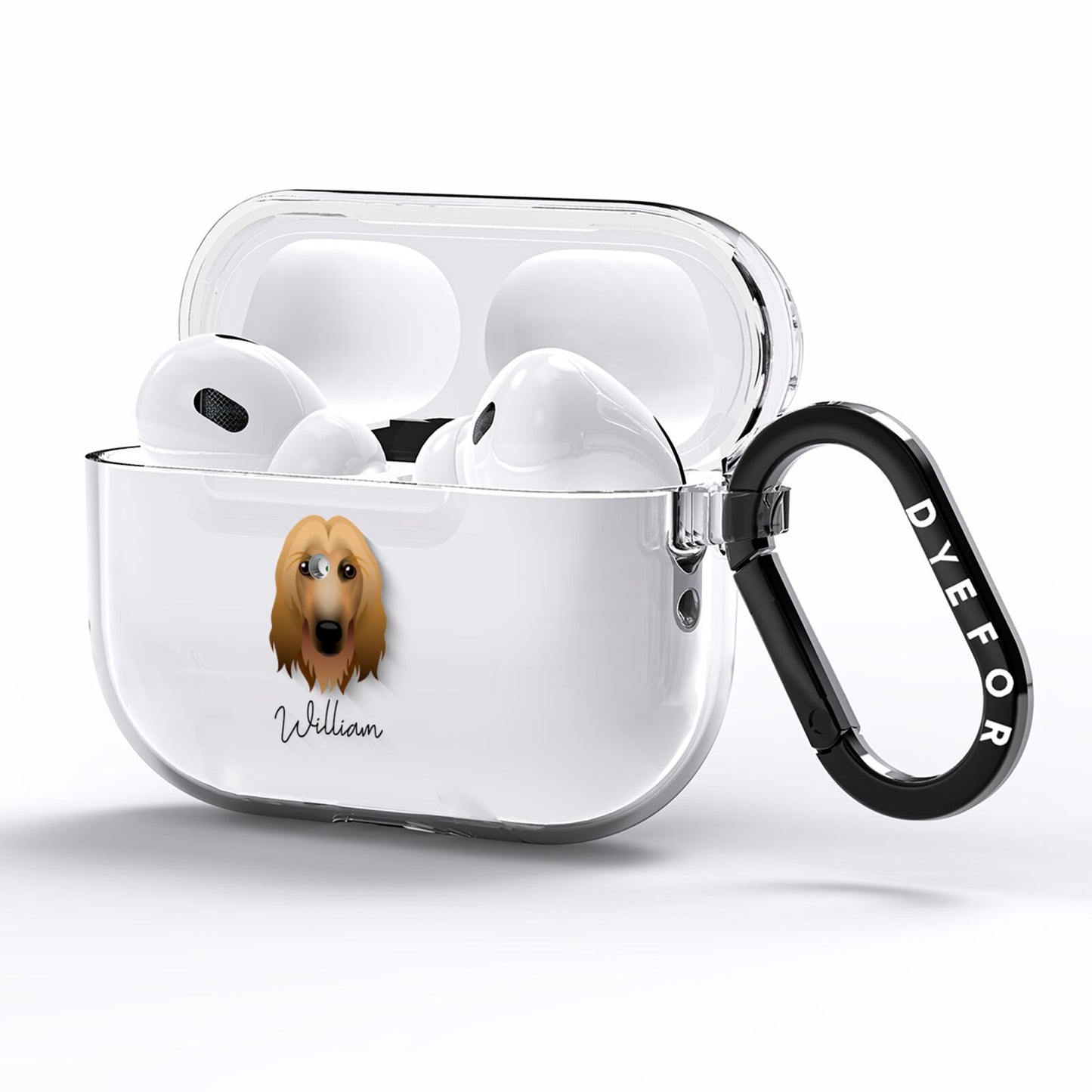Afghan Hound Personalised AirPods Pro Clear Case Side Image