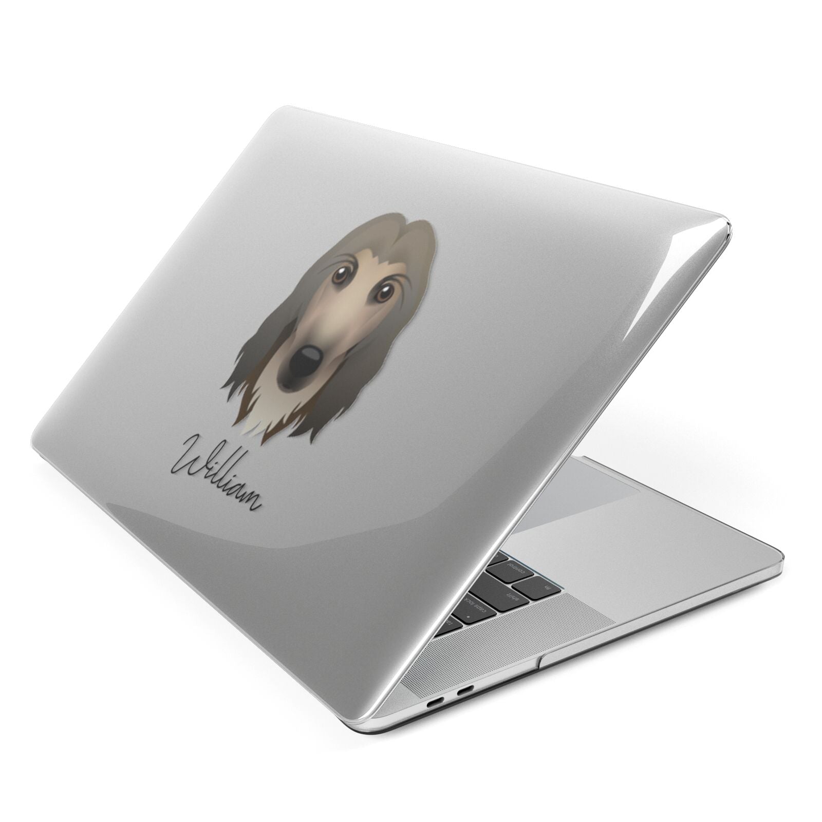 Afghan Hound Personalised Apple MacBook Case Side View