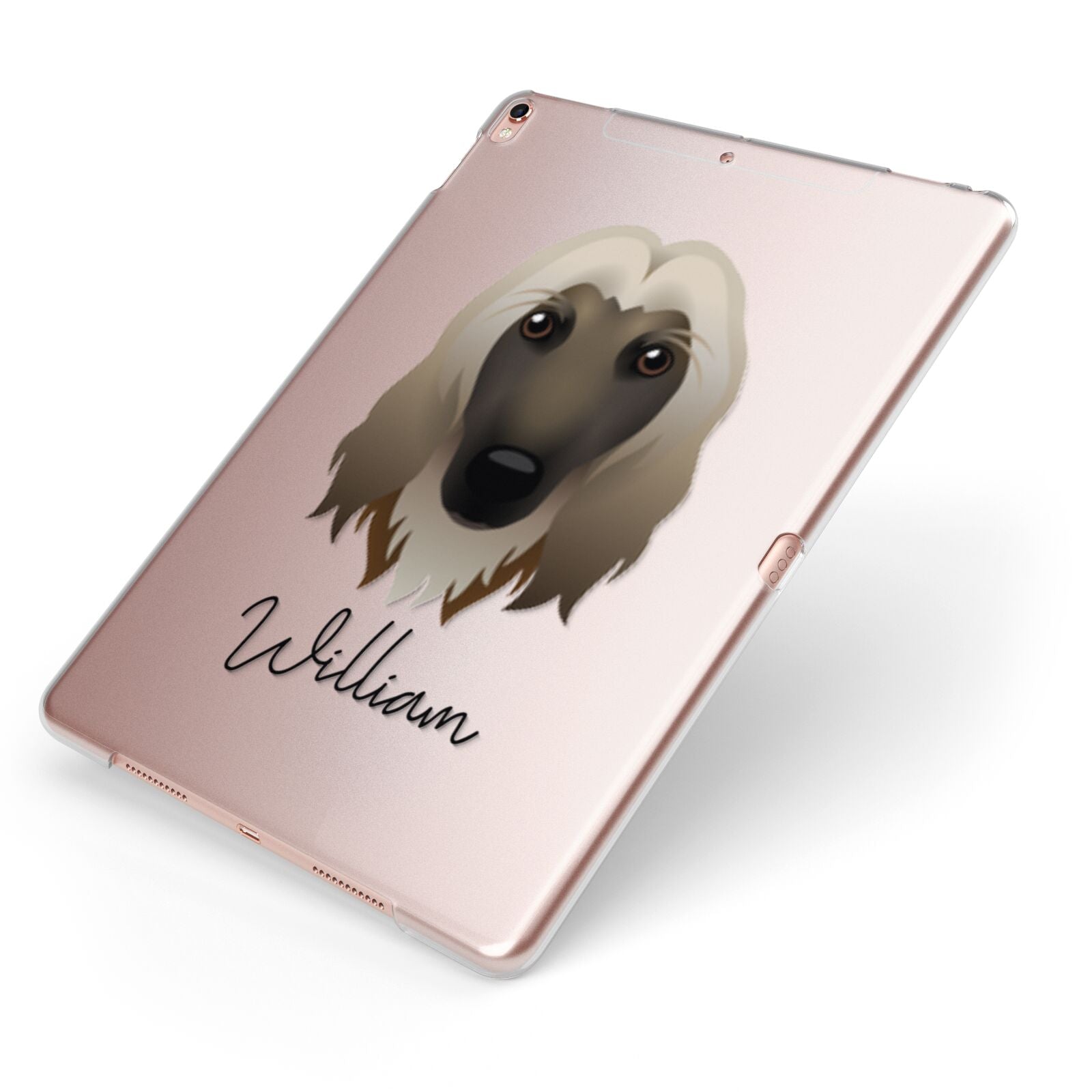 Afghan Hound Personalised Apple iPad Case on Rose Gold iPad Side View