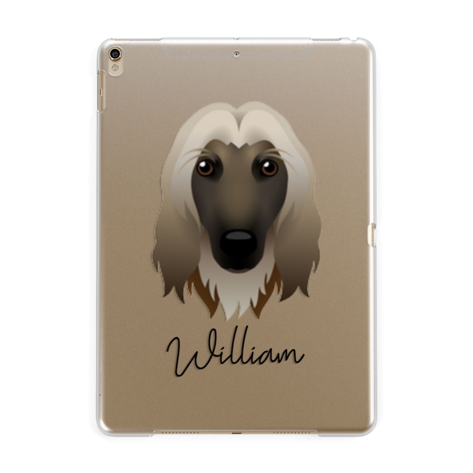 Afghan Hound Personalised Apple iPad Gold Case