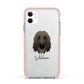 Afghan Hound Personalised Apple iPhone 11 in White with Pink Impact Case