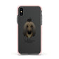Afghan Hound Personalised Apple iPhone Xs Impact Case Pink Edge on Black Phone
