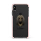 Afghan Hound Personalised Apple iPhone Xs Max Impact Case Pink Edge on Black Phone