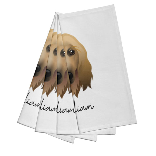 Afghan Hound Personalised Cotton Napkins Set of 4