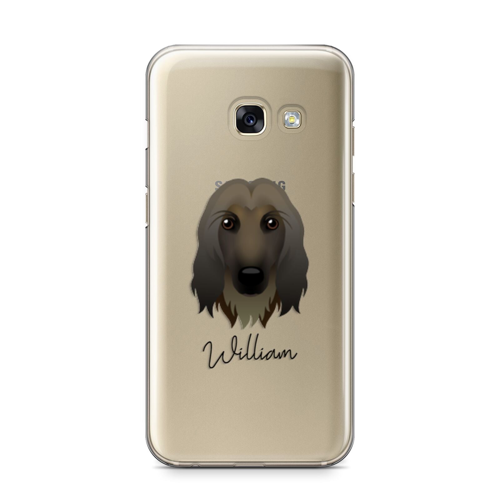Afghan Hound Personalised Samsung Galaxy A3 2017 Case on gold phone
