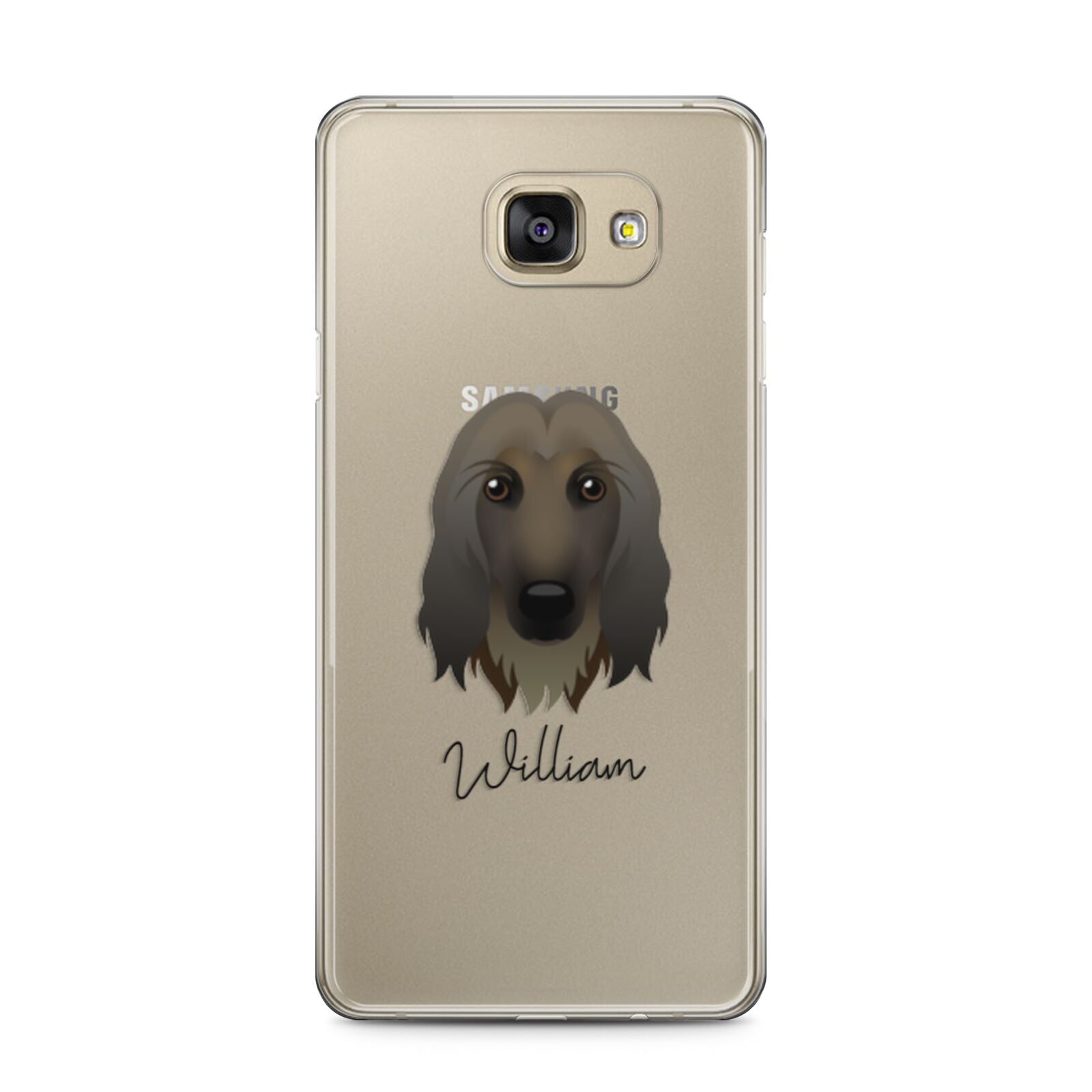 Afghan Hound Personalised Samsung Galaxy A5 2016 Case on gold phone
