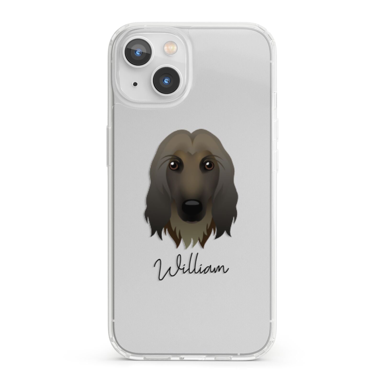 Afghan Hound Personalised iPhone 13 Clear Bumper Case