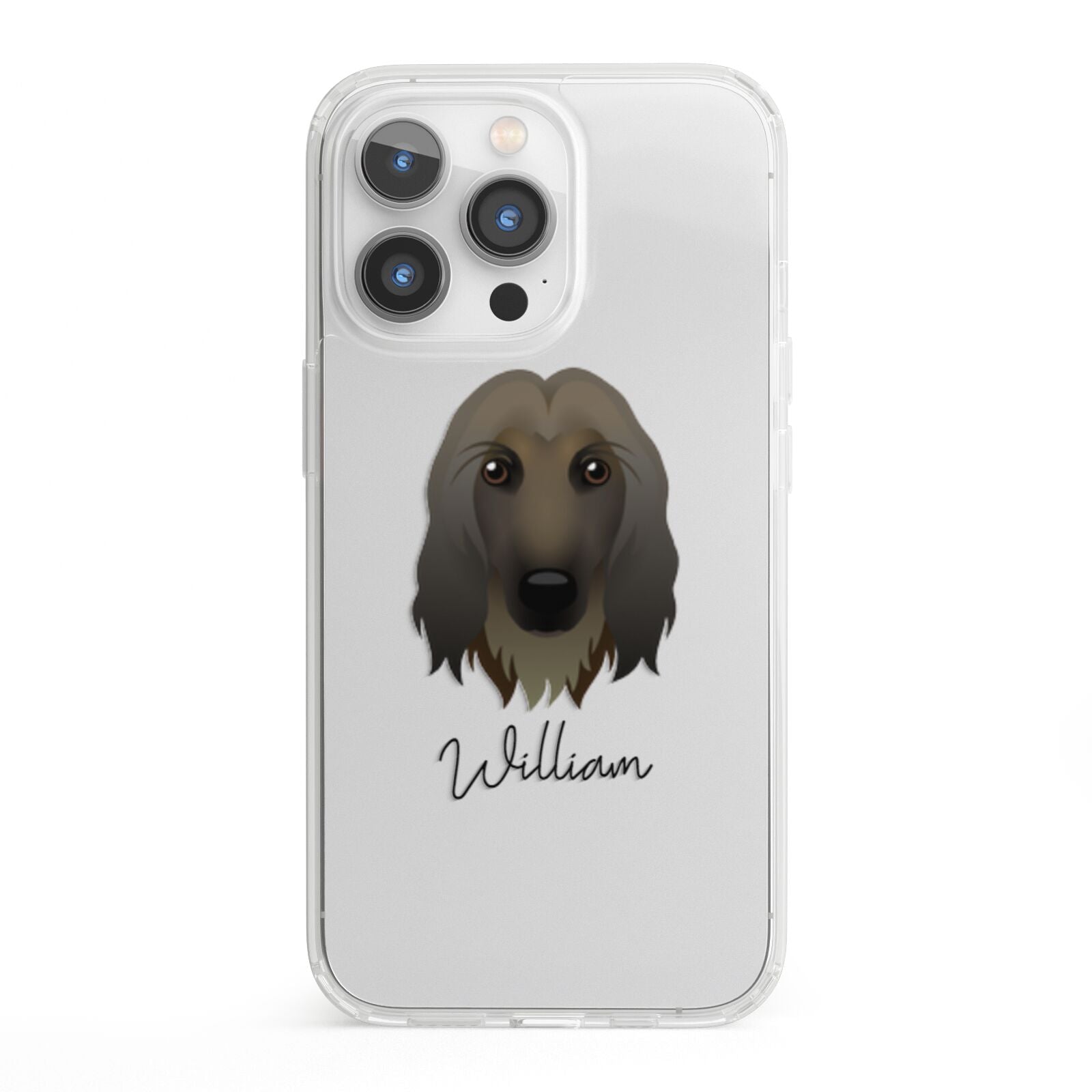 Afghan Hound Personalised iPhone 13 Pro Clear Bumper Case