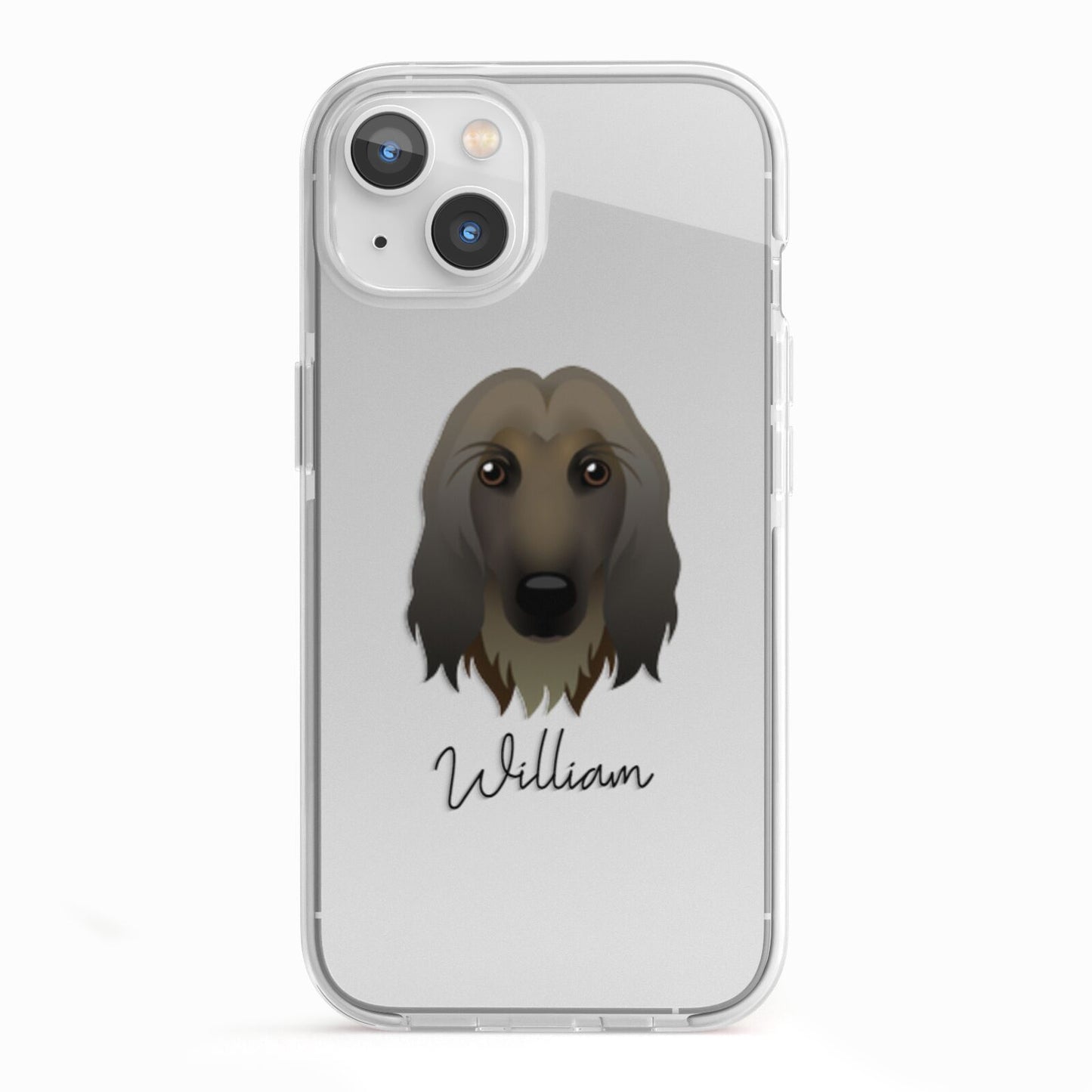 Afghan Hound Personalised iPhone 13 TPU Impact Case with White Edges